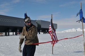 Alex crosses the finish line.