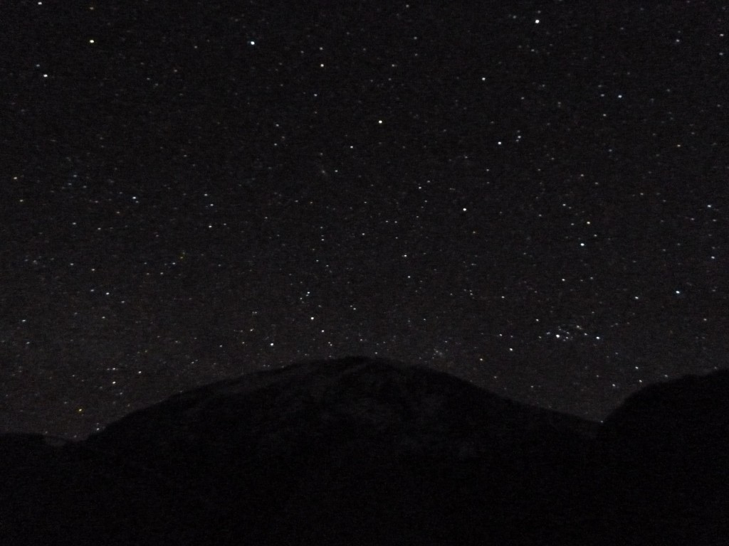 Summit and stars above.