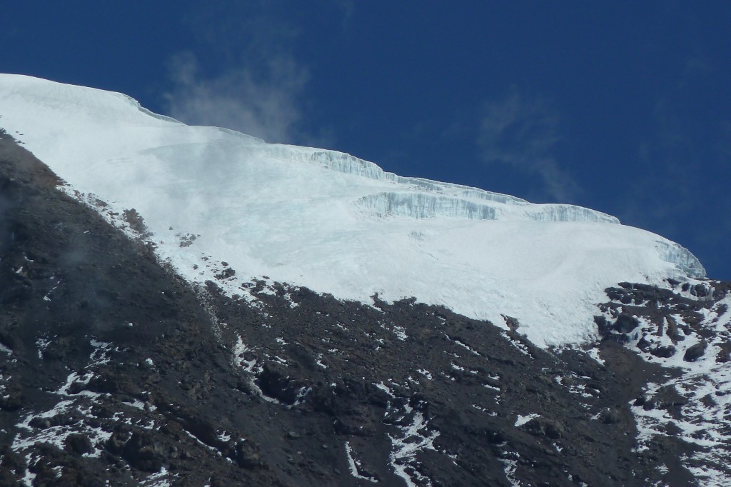 View of a glacier near the summit.