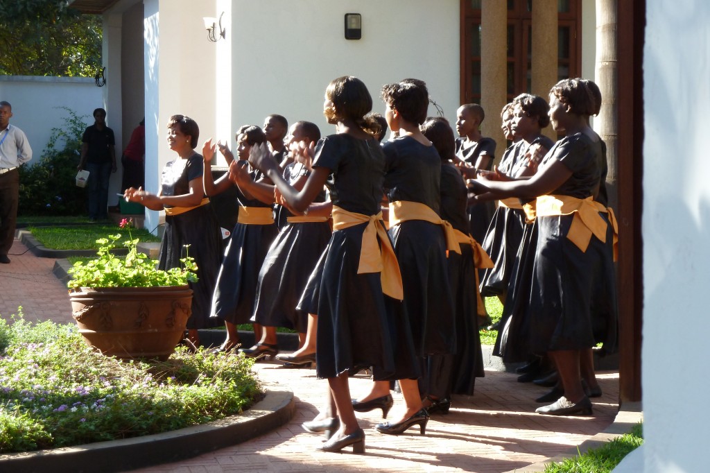 A group came to film some singing with the beautiful grounds of the hotel as a backdrop.