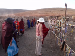 Market in the center of the Maasai village.