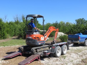 Unloading Mini Excavator