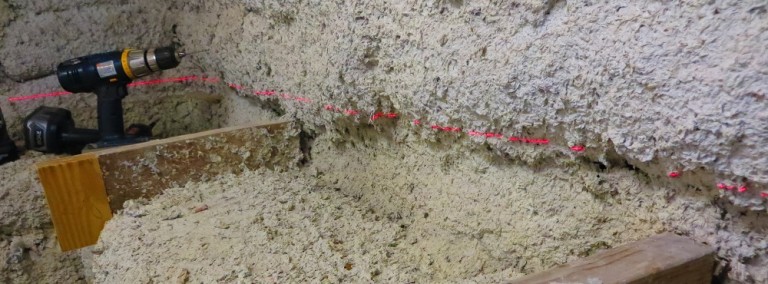 Laser Leveling in the Earthbag House